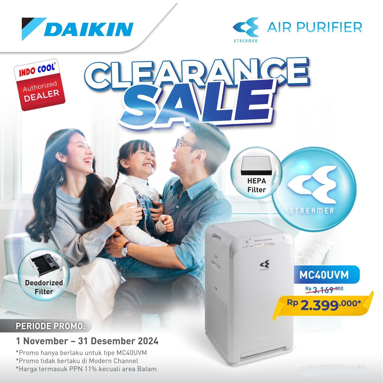 AIR PURIFIER DAIKIN MC40UVM